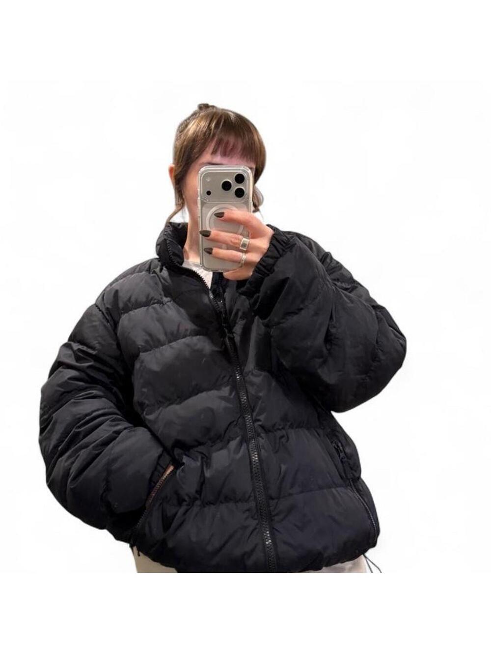 Y2K Lands’ End Black Down Puffer Jacket